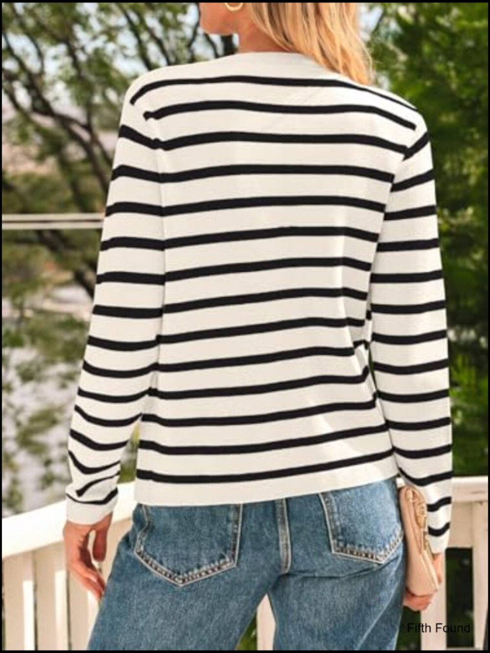 Cropped Cardigan Sweater Lightweight Long Sleeve Crew Neck Button Front - Picture 4 of 7